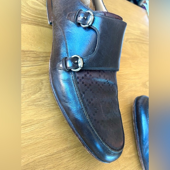 Gucci dark brown Men's Loafers with double monk straps - Picture 9 of 13